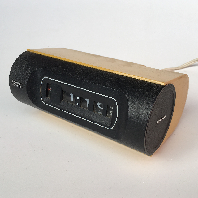 CLOCK, Flip Clock - 1980s Mustard